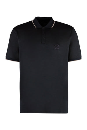 Short sleeve cotton blend polo shirt-0